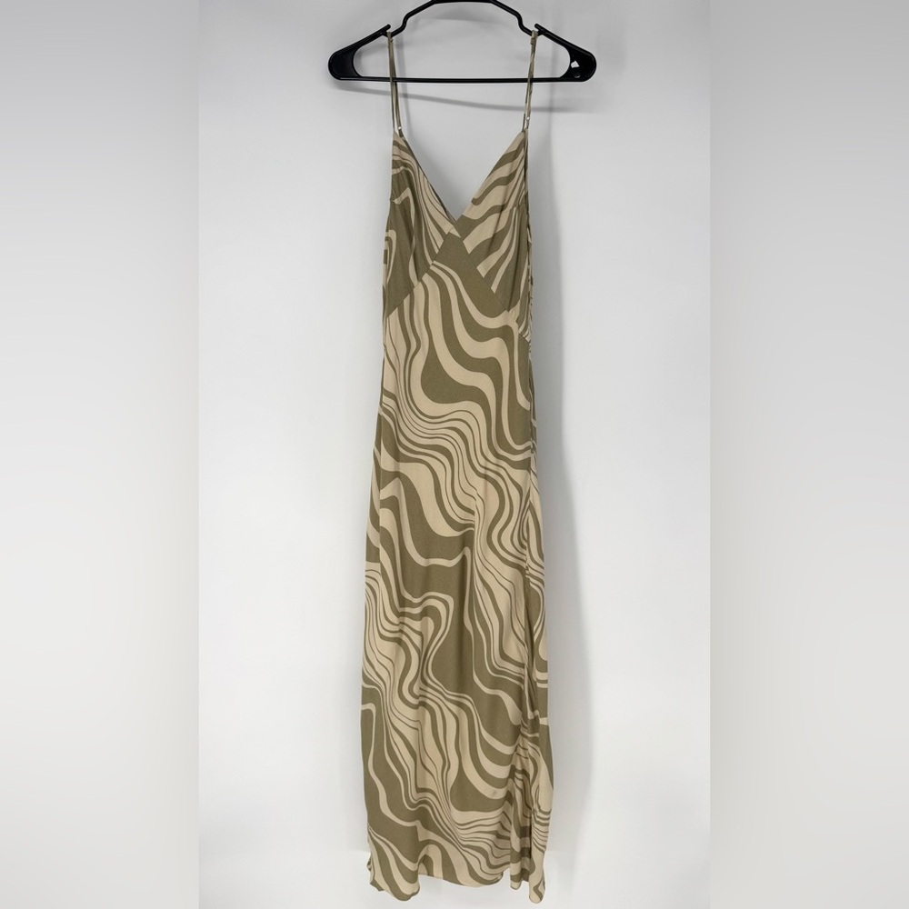 DISSH minimalist whimsy formal zebra Wave Maxi slip Dress size 10 - Picture 3 of 7